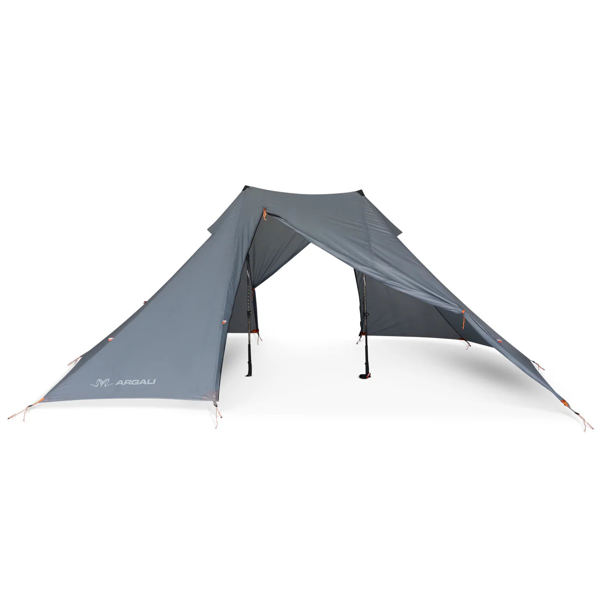 Argali Lehmi 3P Tent in Grey - front view of the tent with the door open