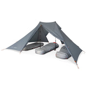 Argali Lehmi 3P Tent in Grey - interior sleeping area with pads laid out