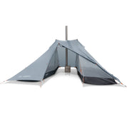 Argali Lehmi 3P Tent in Grey - rear exterior view of the pitched tent