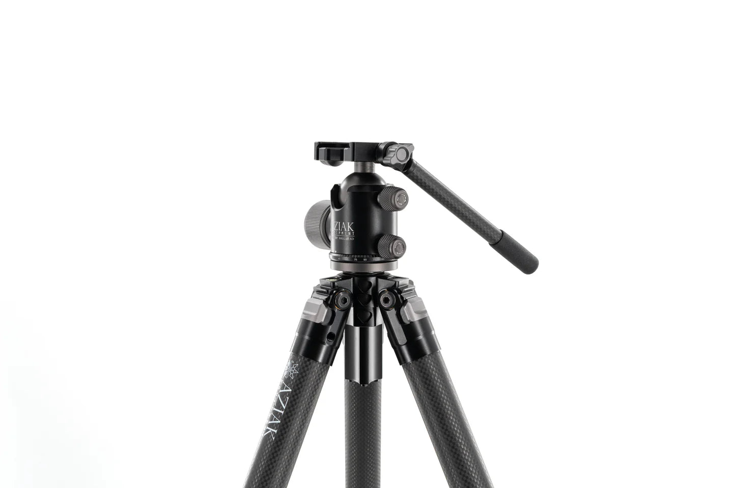 Frontcountry Carbon Handle in black - handle shown mounted on a tripod head