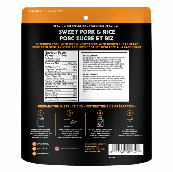 Peak Refuel Sweet Port & Rice