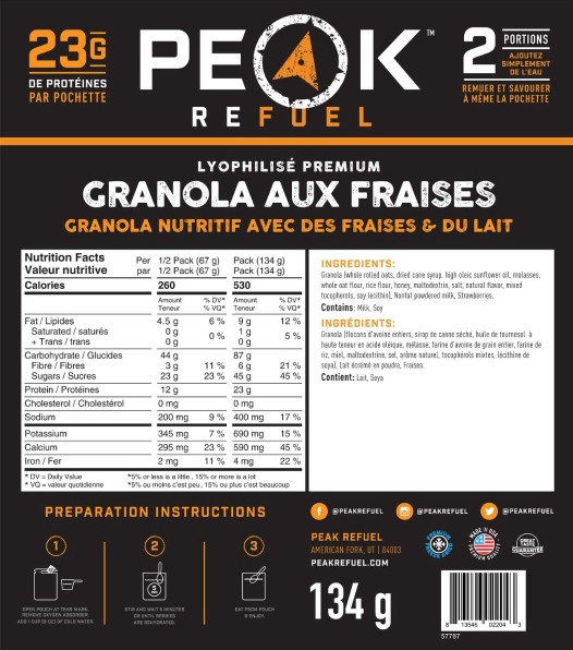 Peak Refuel Strawberries & Granola with Milk