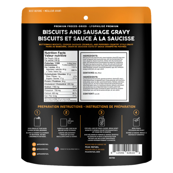 Peak Refuel Biscuits & Gravy