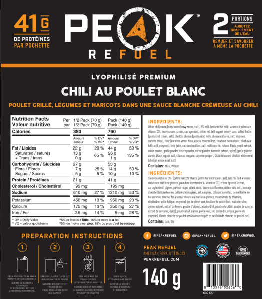 Peak Refuel White Chicken Chili