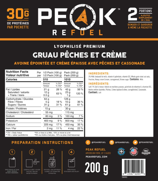 Peak Refuel Creamy Peaches and Oats